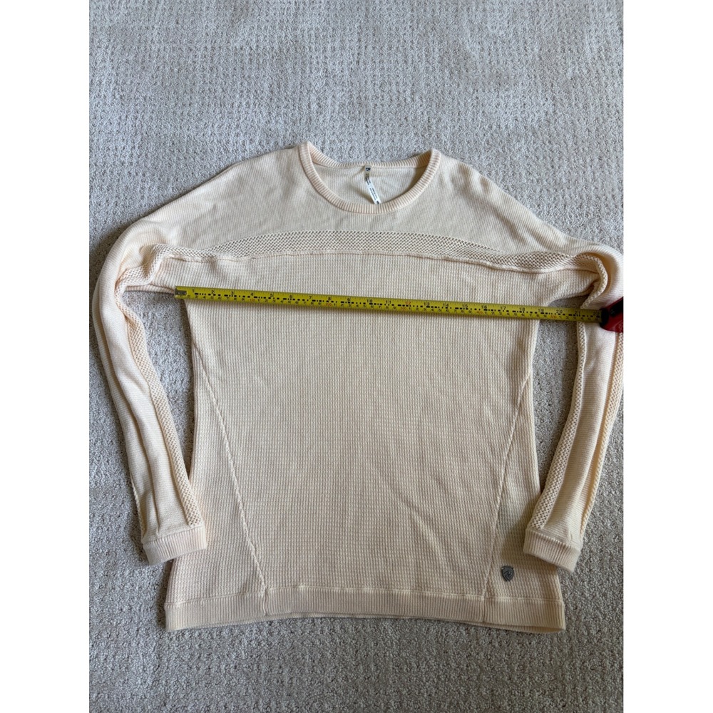 Kuhl Waffle Knit Sweater Women Small Pale Yellow Cream Adventurecore Gorpcore